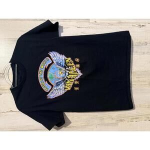 Van Halen Men’s Medium Tour of the World 1984 Graphic Black Rock Concert Tee